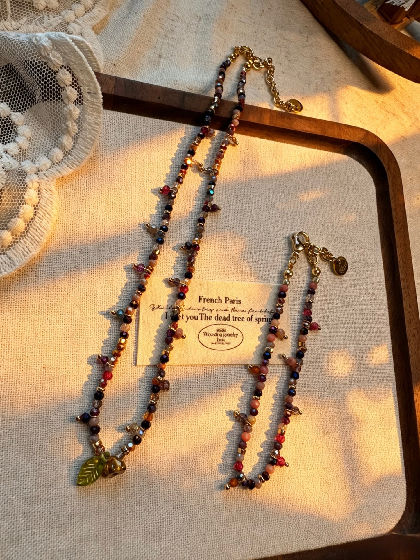 A Iris Drops Necklace and Bracelet